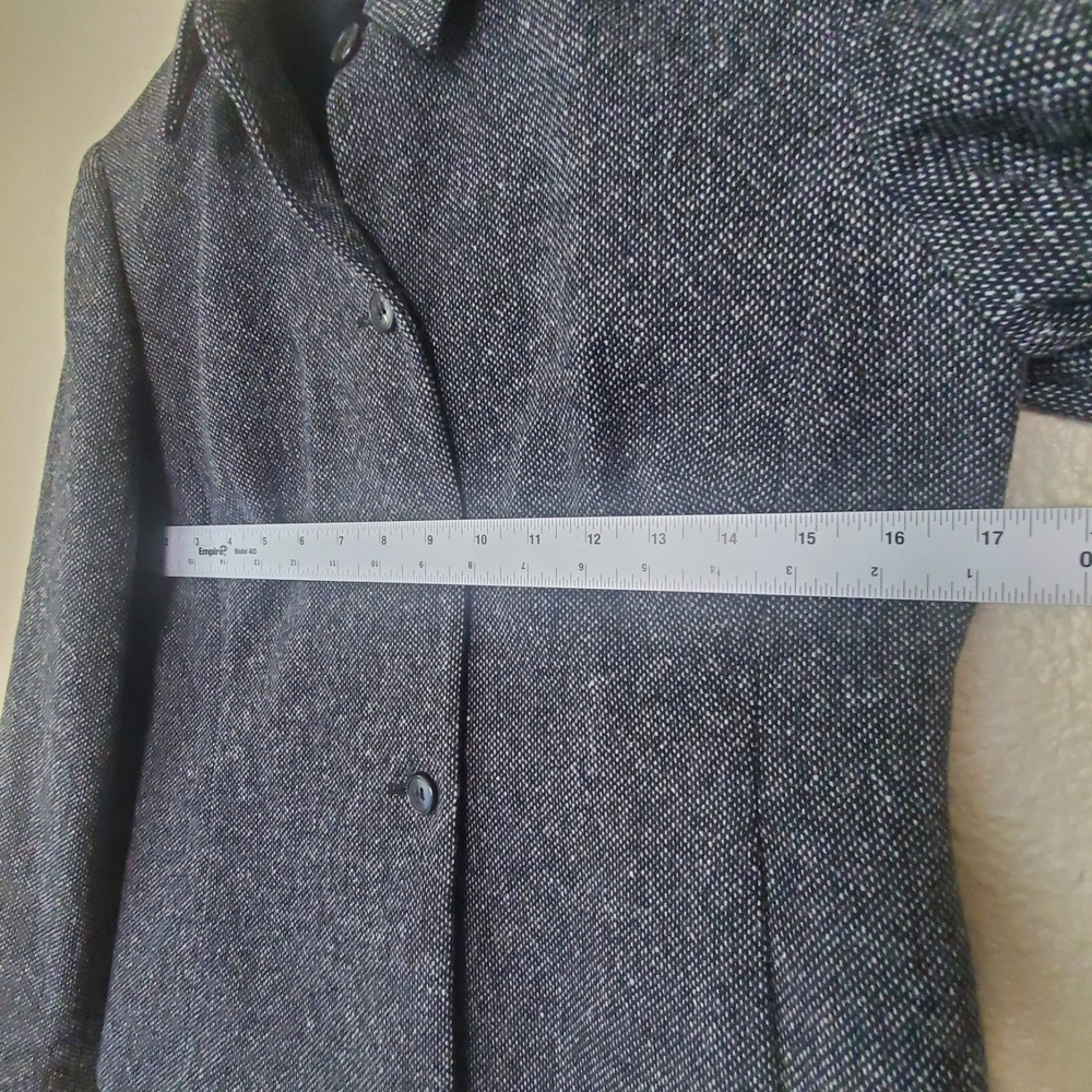 Ann Taylor LOFT Grey Wool Silk Blend Tweed Blazer Jacket Size 4 Style 58153 - Picture 6 of 9